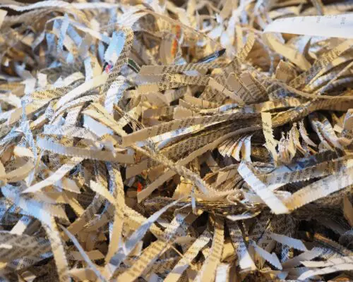 box full of shredded paper