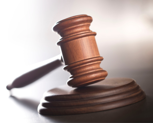 A wooden gavel.