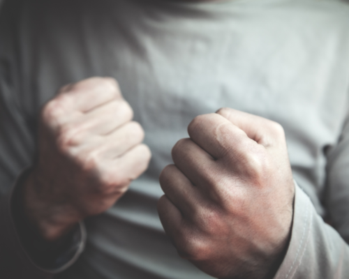 A close up of two fists