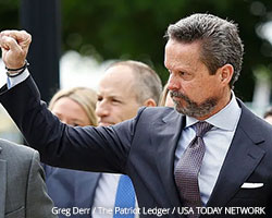 Rob Reiner's son Nick Renier's attorney Alan Jackson raising his fist